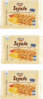 Produktbild von 3x Galbusera Crackers Integrale mit Roggenkörnern Vollkorn 380 gr kekse