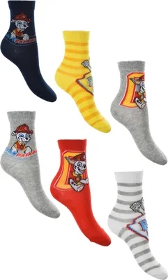 Produktbild von Paw Patrol Marshall Kinder Jungen Socken 6 Paar Strümpfe Paket Set, Größe:23-26