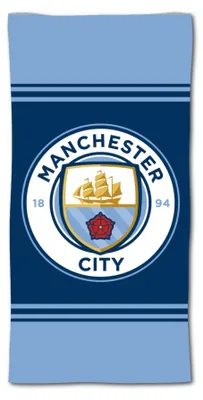 Produktbild von Manchester City Mikrofaser Strandtuch schnelltrocknend saugfähig Blau-Weiß