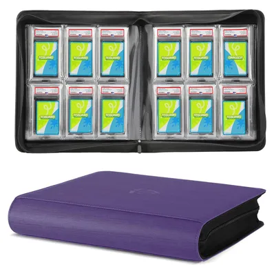 Sammelkartenmappe für 48 PSA-Karten, PU-Leder, 8 Seiten, 6 Fächer pro Seite
