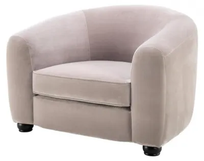 Produktbild von Casa Padrino Luxus Art Deco Hotelsessel, bequemer Loungesessel aus Samt in Grau, 105 x 93 x 78 cm
