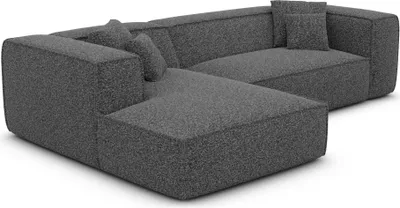 Produktbild von Bouclé L-Form Sofa Arelia Graphit Links