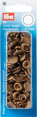 Zdjęcie produktu dla Plastikowe zatrzaski "Color Snaps" okrągłe, 12,4 mm, 30 szt., złote