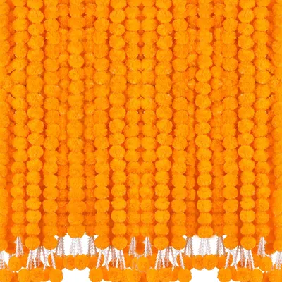 Productafbeelding van Marigold Bloemengirlande - Kunststof - Licht Oranje - 6 stuks