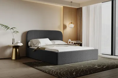 Produktbild von MR GROUP Boxspringbett MONACO 120x200cm mit Bettkasten und ohne Matratze Polsterbett Stauraumbett Holzlattenrost Doppelbett quelle 92 - dunkelgrau
