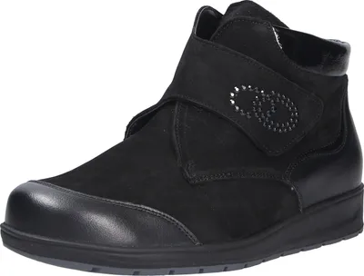 A black boot is shown against a white background.