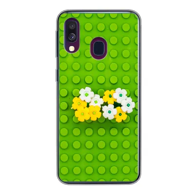 Produktbild von MuchoWow® Handyhülle Schutzhülle Hülle für Samsung Galaxy A40 Unterlage mit Blumen Silikon Softcase Handy Hülle - Handy-Tasche