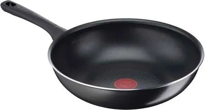 Immagine prodotto di Wok Day by day da 28 cm con rivestimento antiaderente in titanio - Thermo Signal - Facile da pulire - Nero