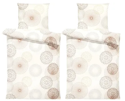 Produktbild von 4 teilig Winter Bettwäsche 155x220 cm Pusteblume beige Flausch Warme Fleece