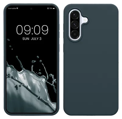 Produktbild von kwmobile Handyhülle für Samsung Galaxy A36 5G Hülle - Case Silikon - Kabelloses Laden - Schutzhülle Cover in Dunkler Schiefer