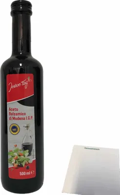 Produktbild von Jeden Tag Aceto Balsamico di Modena I.G.P Essig dunkel (500ml Flasche) + usy Block