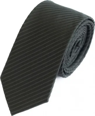 Produktbild von Fabio Farini - 1 Stück dunkle Herren Schlips - Schwarze Krawatten in 6cm Breite Schmal (6cm), Schwarz gestreift