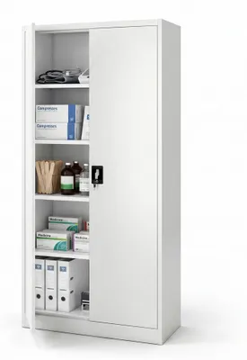 Produktbild von Aktenschrank Lagerschrank Mehrzweckschrank Metallschrank 4 Fachböden Pulverbeschichtung Stahlblech 185 cm x 90 cm x 40 cm