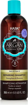 Produktbild von Hask Argan Oil Repairing Shampoo, 355 ml, Shampoo, Professionell, Unisex, beschädigtes Haar, Anti-Frizz, Hydratisierung, Reparatur, Glanz, Glättend, Verstärkung