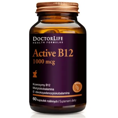 Zdjęcie produktu dla Doctor Life Active B12 Aktywna witamina B12 1000mcg, 60 kapsułek
