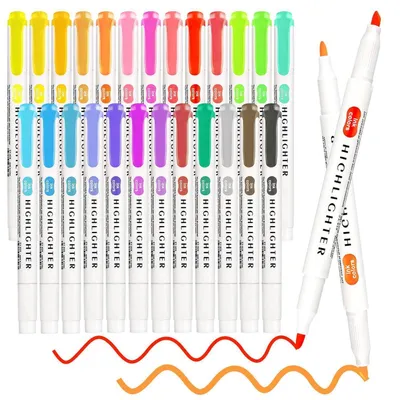 Produktbild von Textmarker Pastell 25 Farben Doppelspitze für Journaling & Notizen