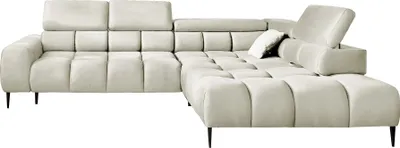 Produktbild von Ecksofa PLAZA L-Form | Rechte Seite | Funktional Komfortable Schlaffunktion Verstellbare Kopfstützen Verstellbarer Sitz Wellenfedersystem Hochelastischer Schaum 300x216x99 cm-Beige