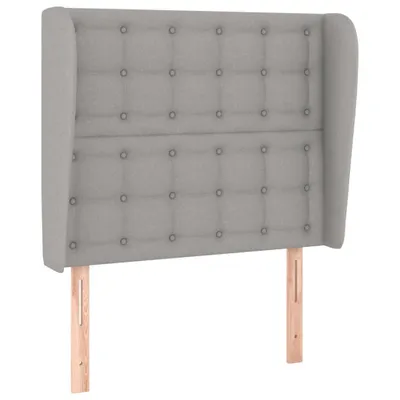 Produktbild von vidaXL Kopfteil mit Ohren Hellgrau 103x23x118/128 cm Stoff