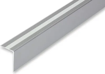 Produktbild von (15,76EUR/m) 30 x 42 x 900 mm Treppenwinkel silberfarben selbstklebend Treppenkantenprofil Treppenkante Alu Winkel