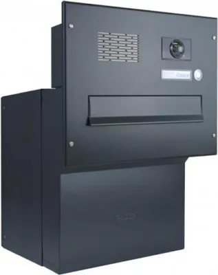 Produktbild von Kamera Durchwurf Briefkasten in RAL 9005 - T: 27-40,5 cm - F-042
