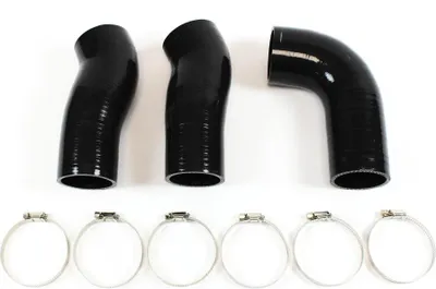 Image de Kit de tuyaux pour refroidisseur d'air de suralimentation turbo noir en silicone pour BMW 525d 530d E60 E61