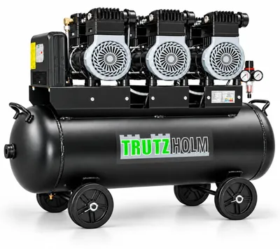 Produktbild von Flüster Kompressor Luftdruckkompressor 100L Kessel 62 dB leise 4500W - 738L/min