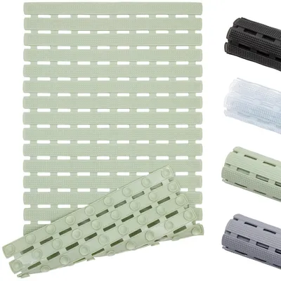 Productafbeelding van Antislip badmat, 69x39 cm, saliegroen, machinewasbaar, schimmelwerend, PVC