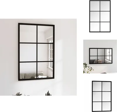 Image de vidaXL Miroir mural noir 60x40 cm Métal - Miroir