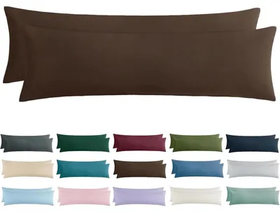 Produktbild von Kissenbezug 40x145 2er Set Braun Mikrofaser mit Reißverschluss