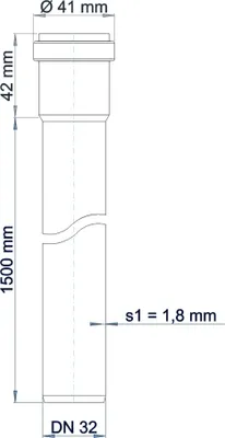 Produktbild von Poloplast POLO-KAL NG, Steckmuffenrohr, DN 32, Stange mit 1500mm, 1 Stk.