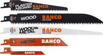 Immagine prodotto di Set di lame per seghetto alternativo Bahco per gesso, legno e metallo - 10 pezzi.