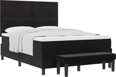 Immagine prodotto di vidaXL Letto a molle con materasso nero 160 x 200 cm in velluto