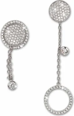 Produktbild von SilberDream weiß Ohrringe Kreis Doppelohrring Zirkonia Silber Ohrhänger GSO431W