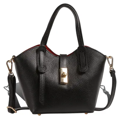 Produktbild von Toscanto Damen Handtasche Leder Tasche schwarz rot D2OTT870HS1