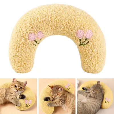 Imagen del producto de Cojín en forma de U para mascotas pequeñas - Amarillo