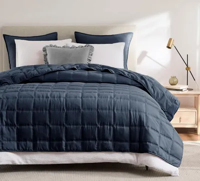 Produktbild von Bettüberwurf 270 x 300 cm blau, Mikrofaser, Steppdecke, für Schlafzimmer