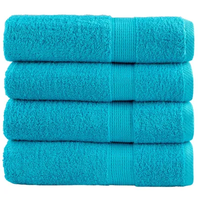 Produktbild von Premium-Duschtücher SOLUND 4 Stk. Türkis 70x140 cm 600 g/m²