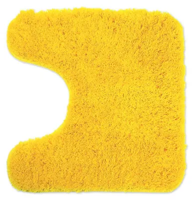 Imagen del producto de Alfombrilla para baño, color amarillo, antideslizante, de 45x45 cm, con abertura para inodoro, para el baño