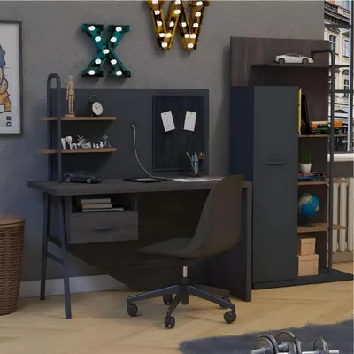 Immagine prodotto di Scrivania moderna in legno grigio dal design elegante