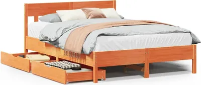 Obrázek produktu pro vidaXL Postel z masivu bez matrace vosk hnědá 120x190 cm borovice