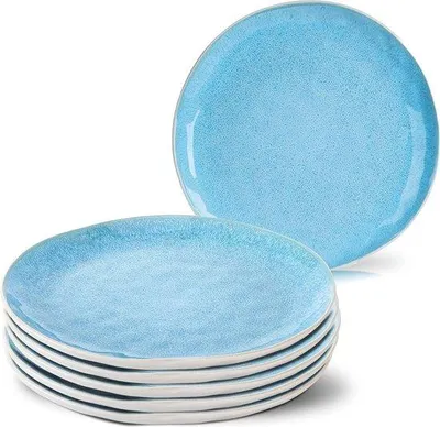 Zdjęcie produktu dla Zestaw niebieskich talerzy ceramicznych dla 6 osób