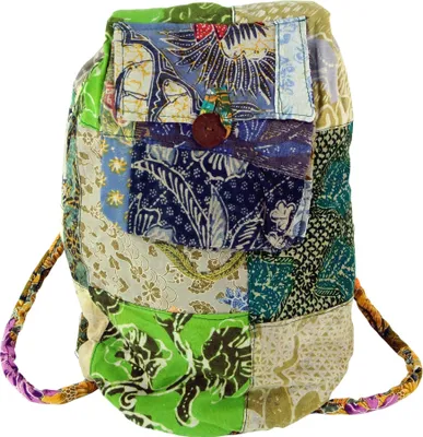 Produktbild von Rucksack Patchwork, Uni - Erwachsene, Mehrfarbig, Baumwolle, 48*20*18 cm, Ausgefallene Stofftasche