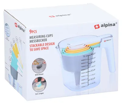 Produktbild von ALPINA Messbecher-Set, 9-teilig, mit Löffel