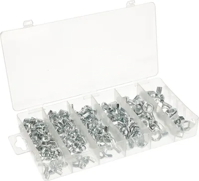 Produktbild von KOTARBAU® 150tlg. Flügelmuttern-Sortiment Metrische Schmetterlingsmuttern M4-M10