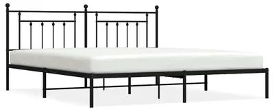 Produktbild von vidaXL Bettgestell mit Kopfteil Metall Schwarz 193x203 cm