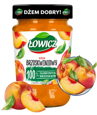 Obrázok produktu pre Dżem brzoskwiniowy Łowicz niskosłodzony 450 g