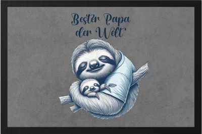 Produktbild von Bester Papa der Welt Faultier Fußmatte Vatertag Geschenkidee Familie Liebe