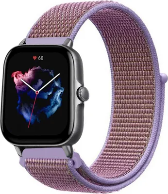 Produktbild von Strap-it Amazfit GTS 3 Nylonarmband (Lila)