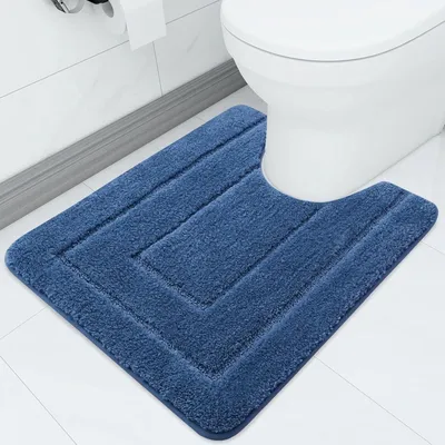 Productafbeelding van Famanu badmat, antislip, microvezel, 50 x 60 cm - Zacht en absorberend, met uitsparing