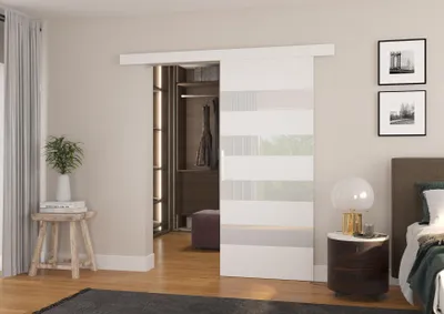 Obrázek produktu pro Posuvné dveře 96 cm EABRIX - bílé